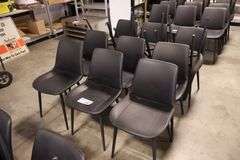 Times 12 - Black metal framed padded black vinyl dining/lounge chairs - supports up to 350# - easy to clean chairs