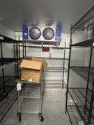 2023 Amerikooler 94" x 10' x 91" tall aluminum and foam walk in cooler with diamond plate floor and Bohn 2 fan evap nice - 3 phase compressor