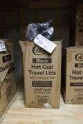 Black Choice hot cup travel lids with hinged tabs - 2 boxes
