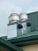 Complete Hood System - Accurex 54" x 17' stainless digital controlled exhaust hood system with wet fire suppression, 2 exhaust fans - heated return air fan - Buyer to remove all units - seller with cap holes in the roof - This is a fabulous, high dollar hood system - hood is a two piece unit bolted together - Installed in 2022/2023 time frame - WOW