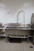 30" x 72" stainless left hand soil table with drain drops