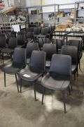 Times 12 - Black metal framed padded black vinyl dining/lounge chairs - supports up to 350# - easy to clean chairs