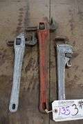 Times 3 - 14" & 18" Pipe wrenches - 1 is Ridgid