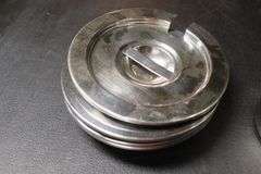 Times 4 - 7" stainless round insets with lids