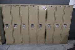 96" x 60" tall x 12" deep metal 8 bay 2 piece locker system
