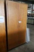 42" wide x 82" tall x 25" deep wood 2 door cabinet
