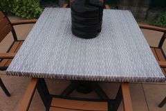 Patio set - 36" x 36" Grosfilex patio table with 4 chairs