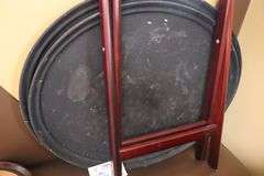 Times 3 - 27" oval service trays with 1 stand