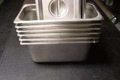 Times 6 - 1/3 x 3 stainless insets with lids