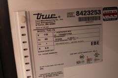 True TUC-72 stainless refrigerated 3 door under counter cooler with stainless work top