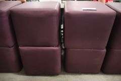 Times 4 - Hon 18" x 18" x 16" tall plum vinyl stools