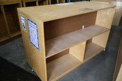 48" wide x 30" tall x 22" deep wood dual sided portable island cabinet