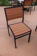 Patio set - 36" x 36" Grosfilex patio table with 4 chairs and umbrella and weights