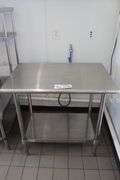 U Line 24" x 60" stainless table with stainless under shelf