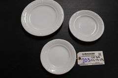 Times 10 - sets with 3 plates per set of Delco - 9 1/2" plate - 7 1/2" plate - 6 3/4" plate - matching (30+ total plates)