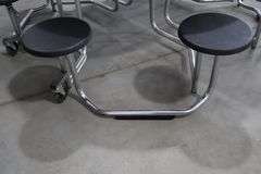 Times 4 - Uniframe 60" round 8 student fold up portable lunch tables