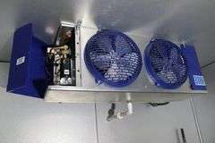 2023 Amerikooler 8' x 12' x 104" tall aluminum and foam walkin cooler with diamond plate floor with ramp - Bohn 2 fan evap - 3 phase compressor - fabulous unit - Serial #231988-D1-6-23 - amazing unit - located in basement