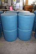 Times 4 - Hon 18" round x 16" tall blue vinyl stools - showing some stains - buyer to view