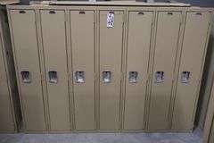 84" x 60" tall x 12" deep metal 7 bay locker system