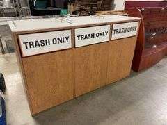 24" x 68" x 40" tall triple trash recepticle