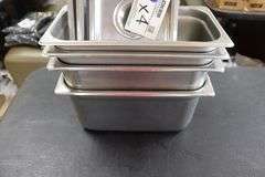 Times 4 - 1/3 x 6 stainless insets with lids