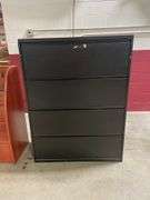 Black lateral 4 drawer filing cabinet