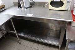 30" x 72" stainless base cabinet with back splash - no doors