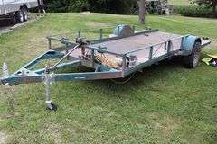 2004 Life-T 6' x 16' metal framed single axle blue utility trailer
