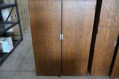 40" x 82" tall x 25" deep wood 4 door cabinet