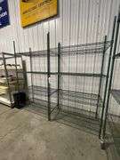 Times 2 - 24" x 48" Green coated wire racks - 86" tall poles