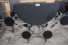 Times 4 - Uniframe 60" round 8 student fold up portable lunch tables
