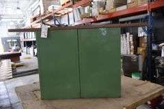 24" x 60" Table with 6 bay locker metal base cabinet & One Way grinding jig