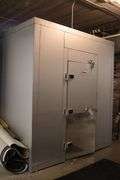 2023 Amerikooler 8' x 12' x 104" tall aluminum and foam walkin cooler with diamond plate floor with ramp - Bohn 2 fan evap - 3 phase compressor - fabulous unit - Serial #231988-D1-6-23 - amazing unit - located in basement