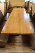 Times 2 - 30" x 96" live edge - dual pedestal tables - nice