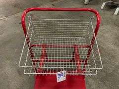 Winholt 24" x 36" heavy duty red metal 4 wheel warehouse cart