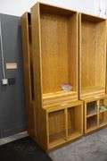 Times 2 - 32" x 96" x 17" deep wood book cases - no shelf pins