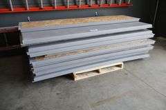 Pallet of 2.5" thick grey gym wall padding - 96" tall