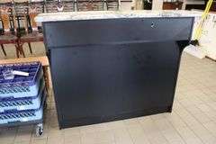 22" x 48" black base with marble top hostess station