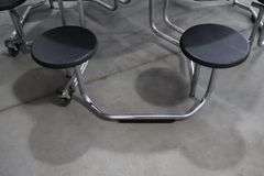 Times 5 - Uniframe 60" round 8 student fold up portable lunch tables