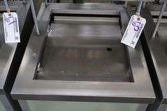 Atlas Metal 20" portable stainless tray cart with silverware dispenser