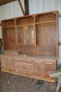 96" x 102" x 20" deep wood wall cabinet - buyer to view