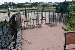 All to go - approximately 120' light aluminum black fencing only
