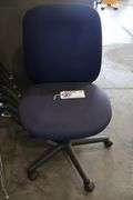Blue tweed office chair