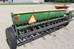 John Deere model B-A pull type 10 grain drill, 6" spacings, seed attachment, s/n 64083