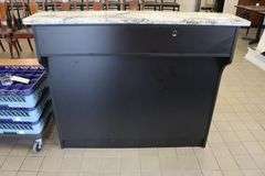 22" x 48" black base with marble top hostess station