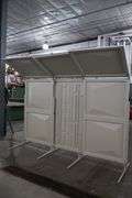 Wenger 3 panel Series 64 Travel master acoustic shells with portable transport cart - overall width is 10' - 2 panels have frames, 1 is an insert