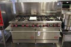 60" Dynamic Cooking Systems 60-10-2 gas 10 burner range with double oven