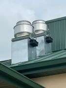 Complete Hood System - Accurex 54" x 17' stainless digital controlled exhaust hood system with wet fire suppression, 2 exhaust fans - heated return air fan - Buyer to remove all units - seller with cap holes in the roof - This is a fabulous, high dollar hood system - hood is a two piece unit bolted together - Installed in 2022/2023 time frame - WOW