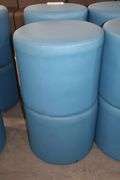 Times 4 - Hon 18" round x 16" tall blue vinyl stools - showing some stains - buyer to view