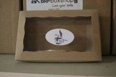 Times 4 - cases of BRP box shops - 7" x 4 1/2" x 1" simplex lid brown with window